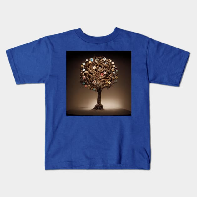 Yggdrasil World Tree of Life Kids T-Shirt by Grassroots Green